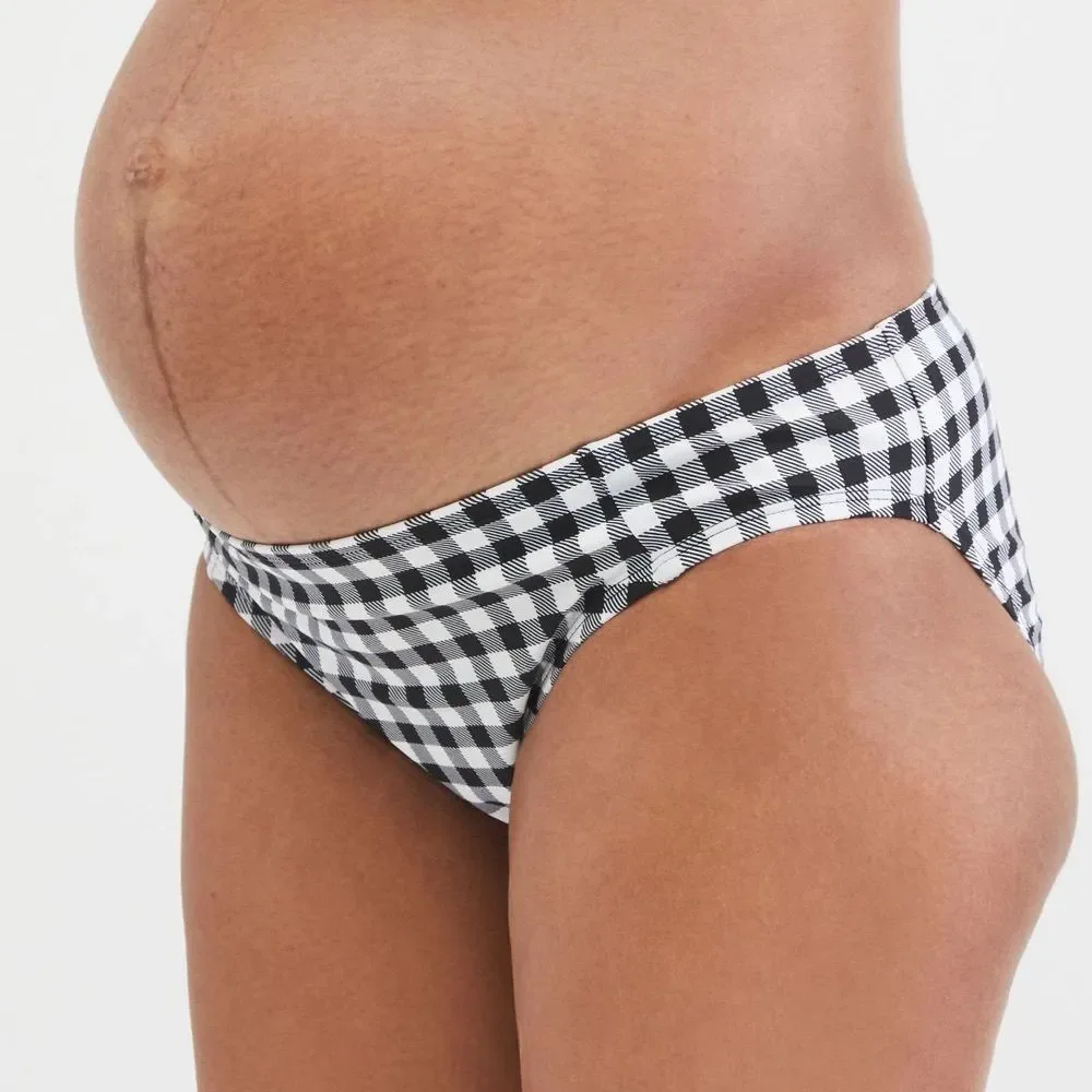 NWT • Beach Bump Gingham Maternity Bikini Bottoms • size XL
